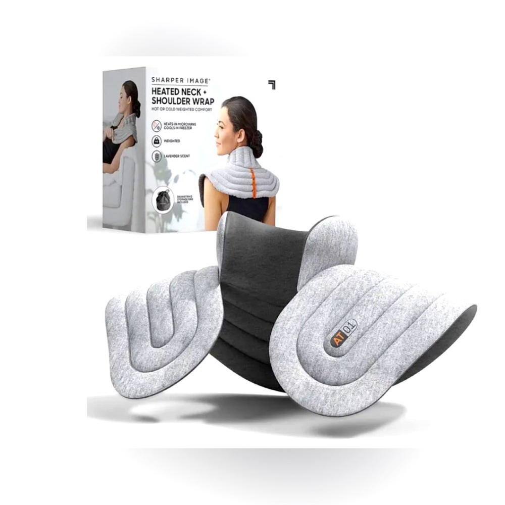 Sharper Image Heated Weighted Neck and Shoulder Wrap - Hot and Cold Comfort